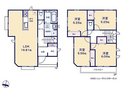 ☆２階に４部屋設置☆
敷地の広さを活かして、居室を多く設けました！全居室二面採光で収納完備！
ご家族それぞれのプライベート空間も保てますね♪ 