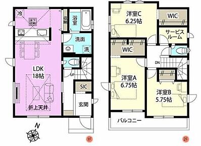 ☆多目的ルーム付き☆
２階に多目的に使用可能な納戸を設けました！収納スペースとしては勿論、テレワークコーナーやスタディーコーナー、趣味のお部屋にも最適！ 