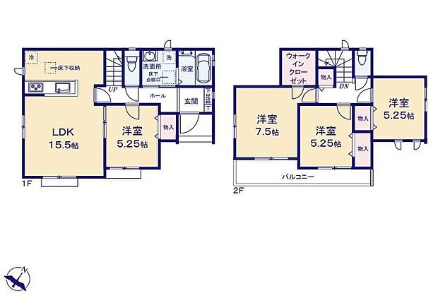 【4LDK】☆主寝室にWIC☆収納力たっぷりのファミリークローゼットは家族の強い味方。シーズンオフのお洋服や靴、キャンプ用品やスポーツ用品などをしっかりと片付けられます♪