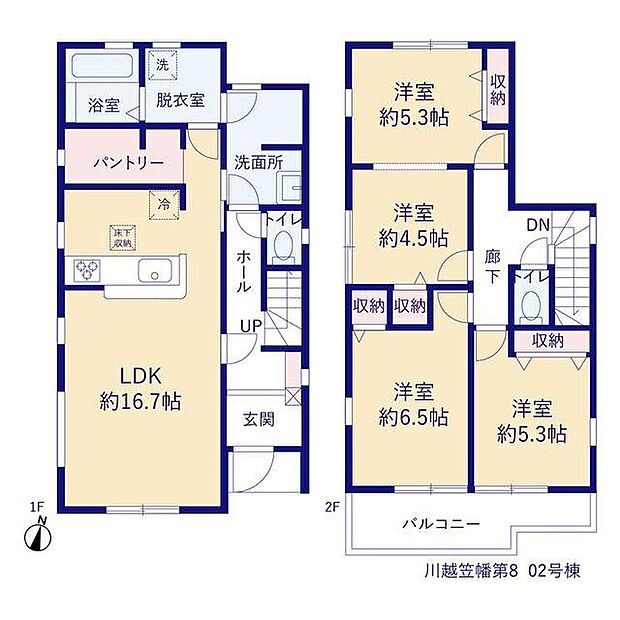 【3LDK】☆大容量キッチンパントリー付き☆
キッチン裏に大型パントリー完備!家族が多いとすぐなくなってしまう水や食材をまとめ買いしても置き場所に困らないのはうれしいですね♪
