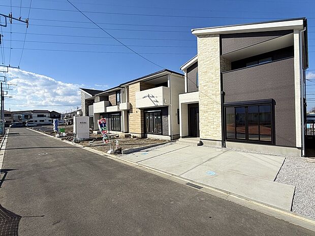 2号棟 全棟37坪以上で角地を含む開放的な5棟の新築。小中学校は徒歩15分圏内で生活住環境も良好です。