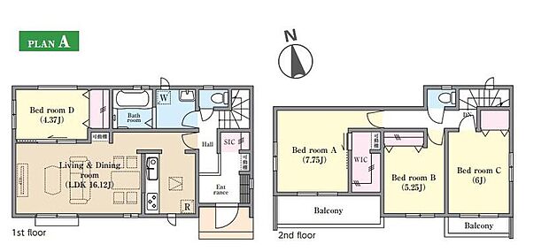 (A号棟)、価格4690万円、4LDK、土地面積134.5m2、建物面積98.32m2