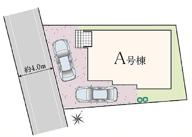 周辺に高い建物がない落ち着いた住宅街です。カースペースは車種により2台分!前面道路は車通りが少ないため、駐車の際にも安心です♪