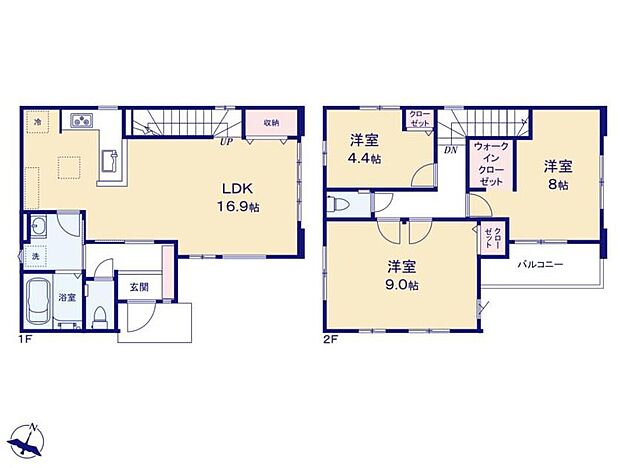 (３号棟)、価格5498万円、3LDK、土地面積93.75m2、建物面積90.21m2
