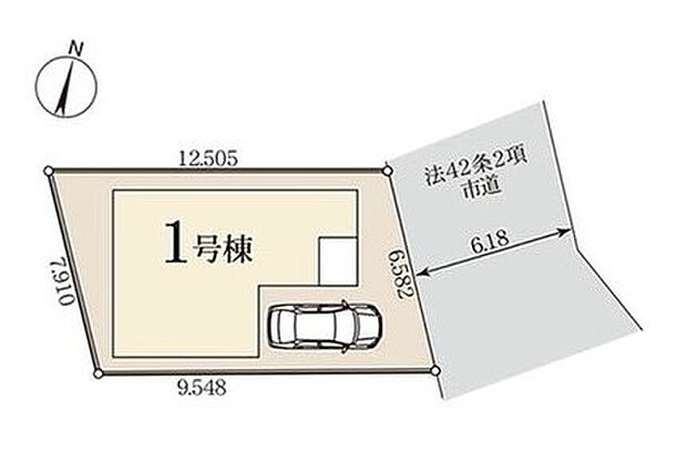 前道が6ｍあるので、車庫入れが苦手な方でも安心して入れられます。
周辺は交通量の少ない生活道路なので小さなお子様を持つご家庭も安心です♪