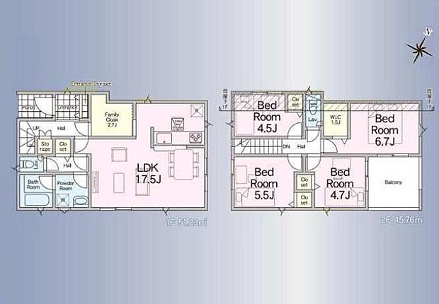 (1号棟)、価格5888万円、4LDK、土地面積127.92m2、建物面積96.99m2