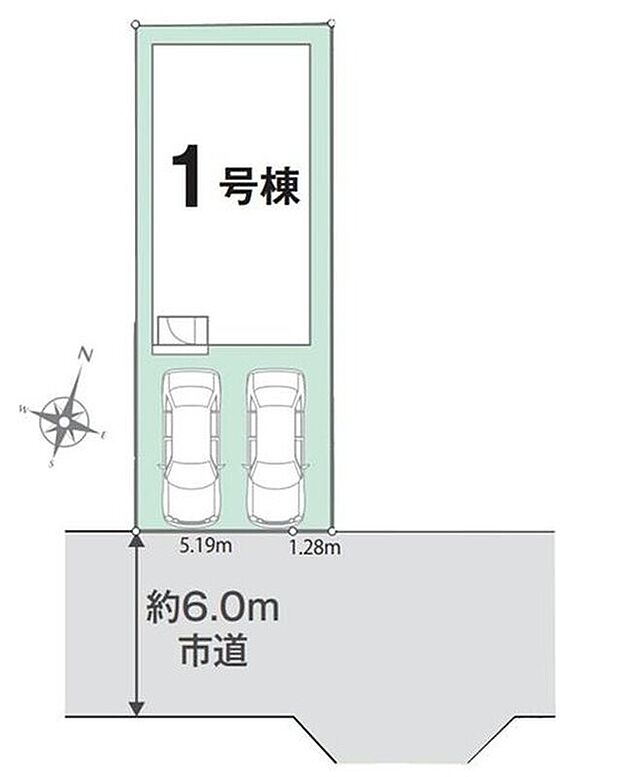 駐車スペース並列2台分!前面の道路幅が広くゆとりがございますので、お車の駐車もスムーズです♪