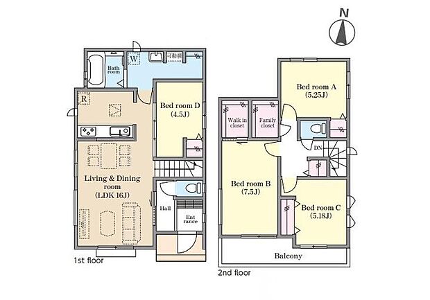 (A号棟)、価格4290万円、4LDK、土地面積144.68m2、建物面積96.05m2
