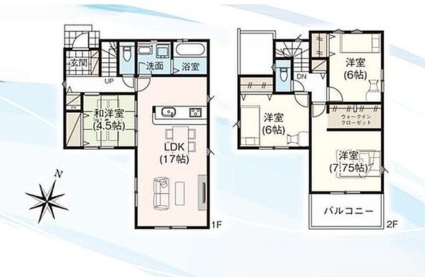 (2号棟)、価格4299万円、4LDK、土地面積145.04m2、建物面積100.19m2