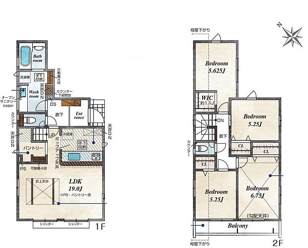 (1号棟)、価格6190万円、4LDK、土地面積105.08m2、建物面積100.19m2