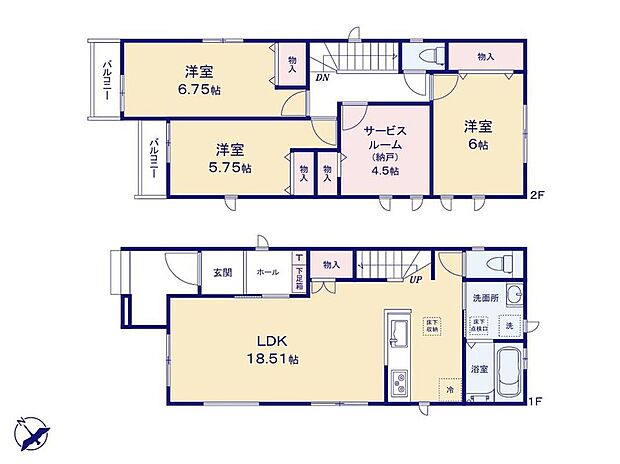 (B号棟)、価格3690万円、3LDK+S、土地面積97.46m2、建物面積101.44m2