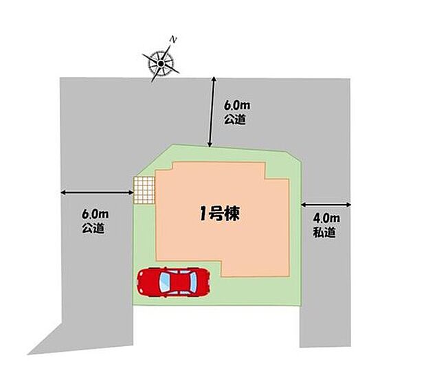 3方角地につき開放感あります!
道幅も広く、お車の出し入れもラクラク♪
カースペース確保!