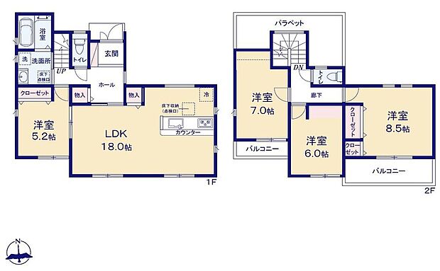 (1号棟)、価格4280万円、4LDK、土地面積163.93m2、建物面積102.87m2