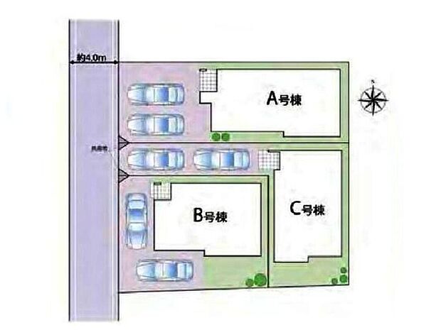 【≪区画図≫】カースペース2台分ご用意ございます♪
家族分の自転車を駐輪したり、来客用の駐車スペースとしてもお使いいただけます♪