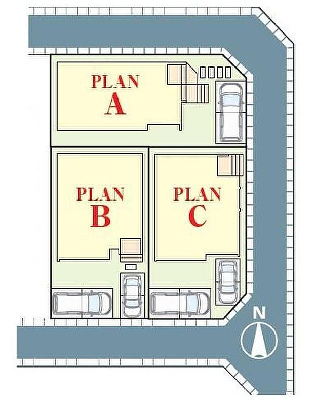 【全体区画図】ＪＲ常磐線「松戸」駅までバスで10分「美野里町」停歩4分