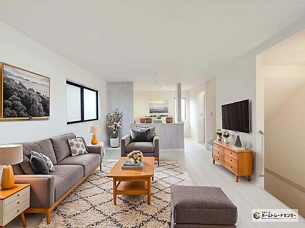 【リビング】人と人とのつながりをデザインするリビング空間♪※こちらはCGで画像を生成したイメージ画像になります。家具などは付いておりません。