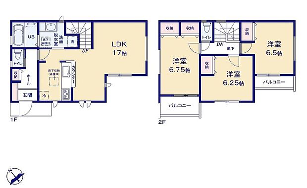 【3LDK】◇広々17帖のLDK！対面キッチンからはLDK全体を見渡せます♪
◇全居室6帖以上あるので、広くて使いやすいです！
◇バルコニーは2カ所あるので用途別にお使いいただけます♪