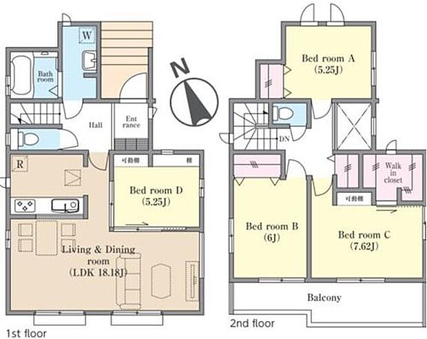 【4LDK】吹き抜けのある開放的な玄関♪広々としたLDK！扉を開ければ居心地の良い豊かな空間が広がります。暮らしを豊かにサポートする充実の設備。明るく開放的なLDK。魅力が詰まったお住まいです！