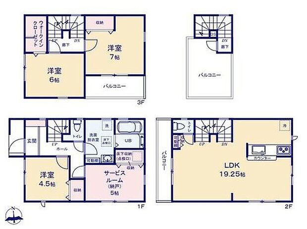 【3LDK+S】◇陽当りとプライバシー性に恵まれた2階リビングプラン♪
◇6帖の洋室にはコートなどもスッキリ片付くWIC付き♪
◇窓付きの納戸は収納スペースもあり、居室としても問題なくお使いいただけます♪