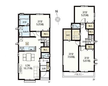 16.71帖の広々LDKは開放感があり家族団らんの中心に♪
視界の広い対面式キッチンとまとまった水回りで家事楽動線♪
全居室収納に加えファミリークローゼットやWIC付きで収納豊富な間取りです☆ 
