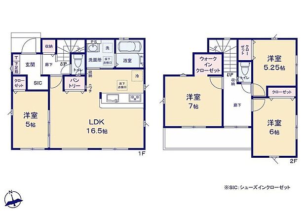 【4LDK】居室を通らずにバルコニーへ出られる、洗濯動線がスムーズなプラン♪お休み中の家族も気になりません◎リビング横の居室は来客用にも便利♪衣類の管理がラクになるWIC付き☆