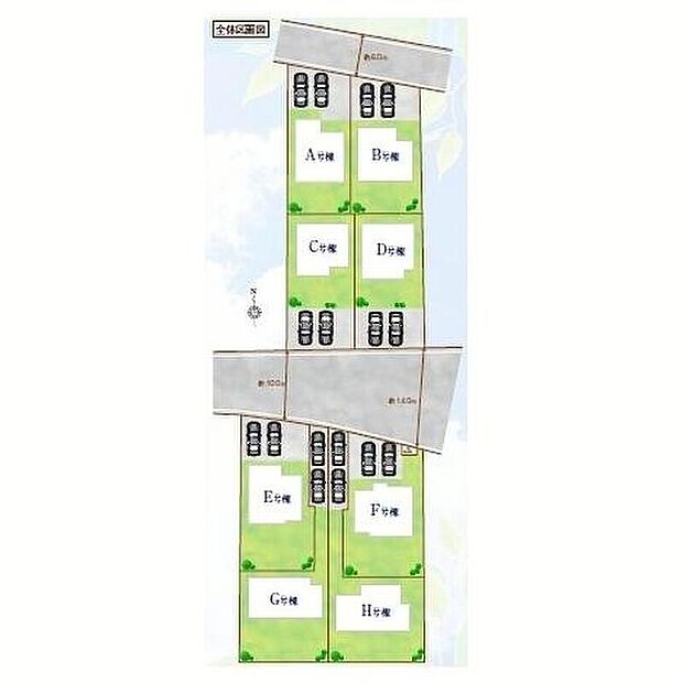 【全体区画図】北総線「北国分」駅徒歩20分♪家族のニーズに合わせた多彩な間取りプラン　暮らしやすさを是非、現地でご体感ください。
