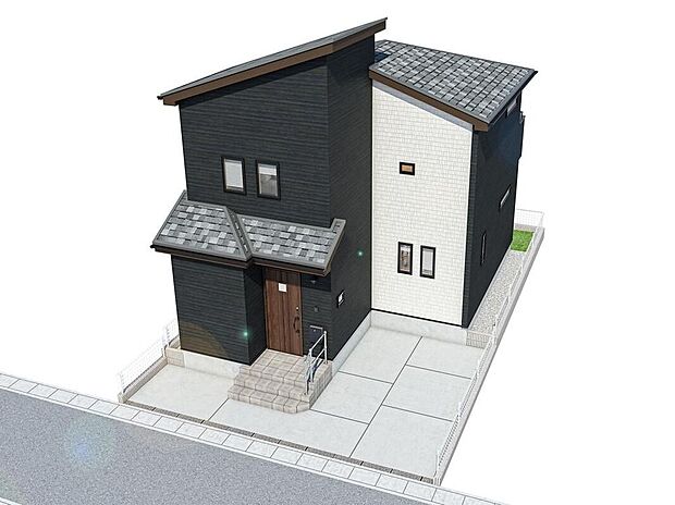 【完成予想図(外観)】風&光を感じる開放感に強く心惹かれる、ZEH水準・長期優良住宅♪子育て環境にはピッタリな落ち着いた雰囲気の閑静な住宅地。※イメージ画像は実際とは異なる場合があります。