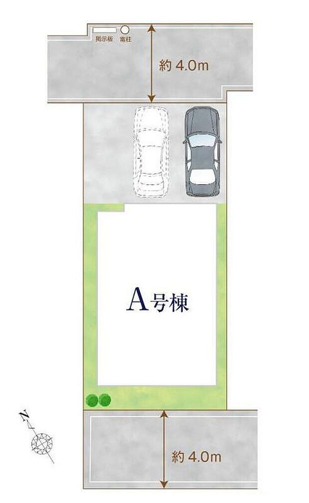 【全体区画図】閑静な低層地域のお住まいです!
駐車スペース並列2台分☆通勤、お出かけもラクラク!急な来客時も安心です♪