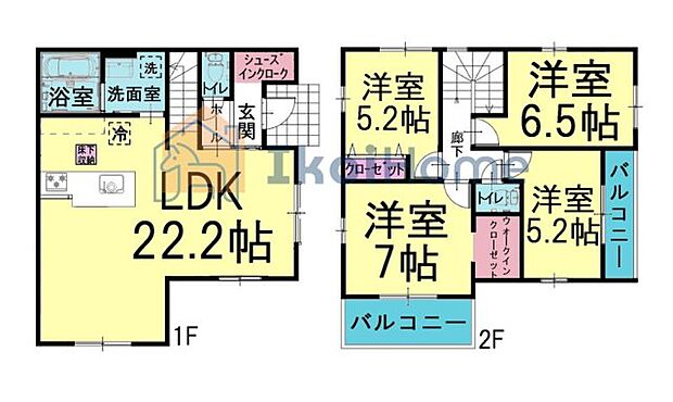 【ホームページに現地動画掲載中】●年中無休：当日予約可●1階リビング約22.2帖ございます！