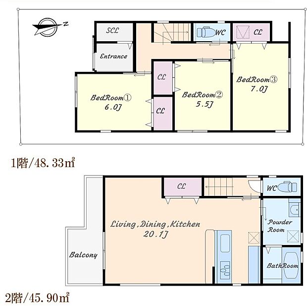 【ホームページに現地動画掲載中】●年中無休：当日予約可●1階が居室3部屋！2階にLDK20帖です