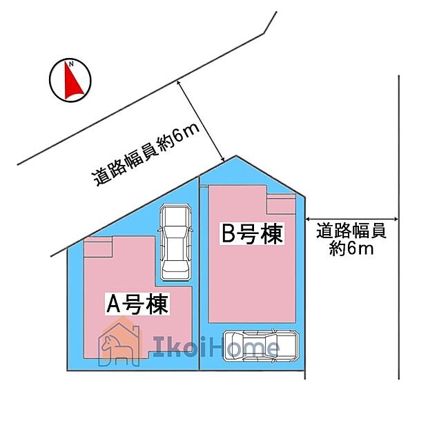 【ホームページに現地動画掲載中】●年中無休：当日予約可●区画図です。前面道路は幅員約6mございます。