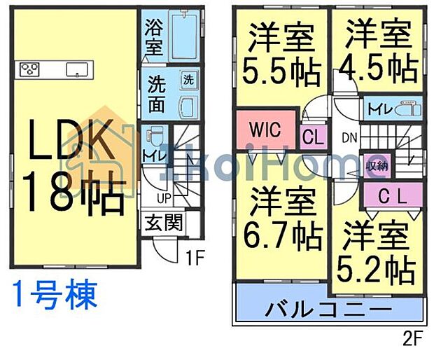 【ホームページに現地動画掲載中】●年中無休:当日予約可●18帖のLDKに2階4部屋の住みやすい間取り