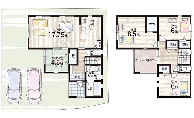 【4LDK】○河西小学校・・・徒歩15分 ○守山北中学校・・・徒歩28分