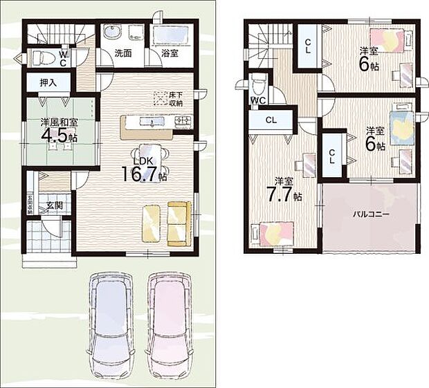 【3LDK+S(納戸)】○富洲原小学校・・・徒歩８分 ○富洲原中学校・・・徒歩１６分