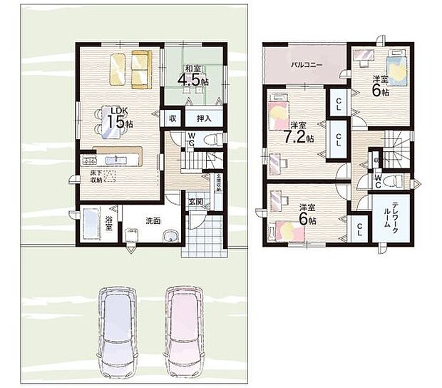 【4LDK+S(納戸)】○亀山西小学校・・・徒歩21分 ○亀山中学校・・・徒歩24分