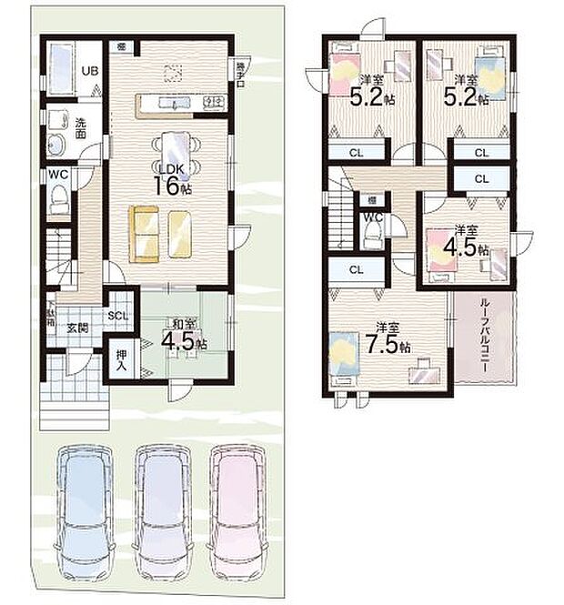 【5LDK】○神辺小学校・・・徒歩24分 ○亀山中学校・・・徒歩38分