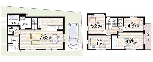 【4LDK】○逢坂小学校・・・徒歩12分 ○打出中学校・・・徒歩7分