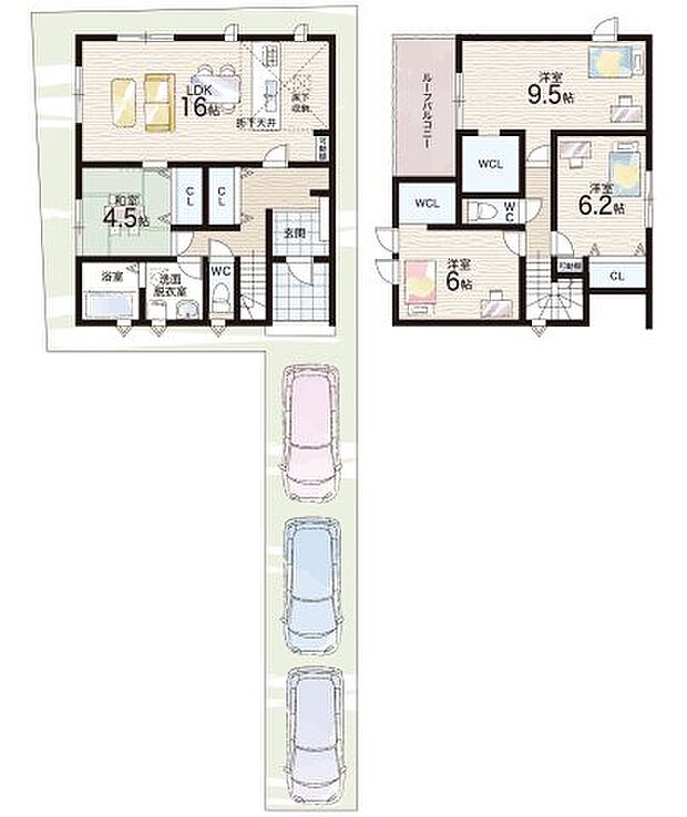 【4LDK】○常盤西小学校・・・徒歩10分 ○常盤中学校・・・徒歩10分