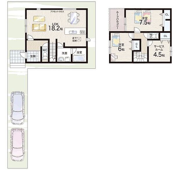 【2LDK+S(納戸)】○大宝西小学校・・・徒歩8分 ○栗東西中学校・・・徒歩10分