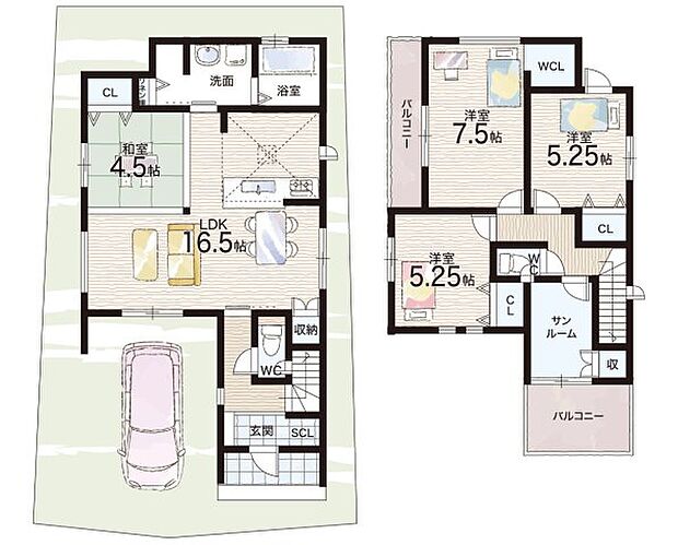 【4LDK+S(納戸)】○坂本小学校・・・徒歩16分 ○日吉中学校・・・徒歩22分