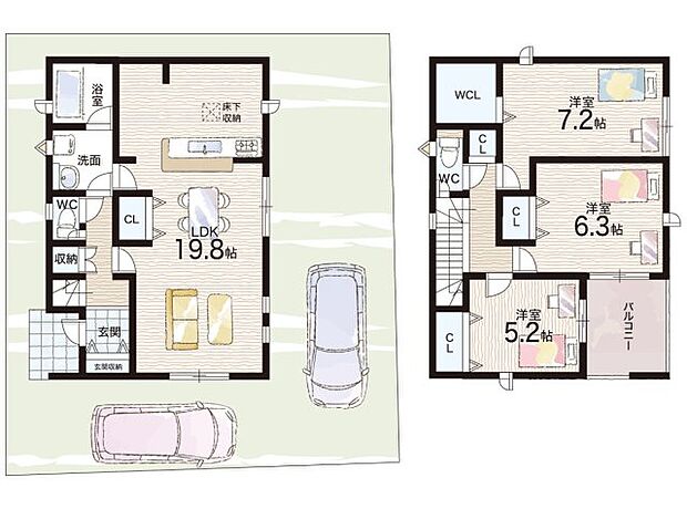 【3LDK】○坂本小学校・・・徒歩10分 ○日吉中学校・・・徒歩24分