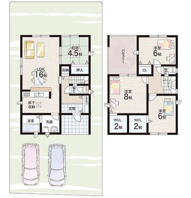 【4LDK】○豊郷小学校・・・徒歩3分 ○豊日中学校・・・徒歩16分
