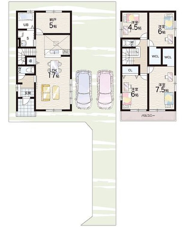 【4LDK+S(納戸)】○安土小学校・・・徒歩19分 ○安土中学校・・・徒歩34分