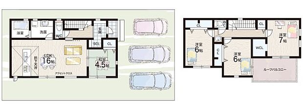 【4LDK】○能登川南小学校・・・徒歩22分 ○能登川中学校・・・徒歩30分