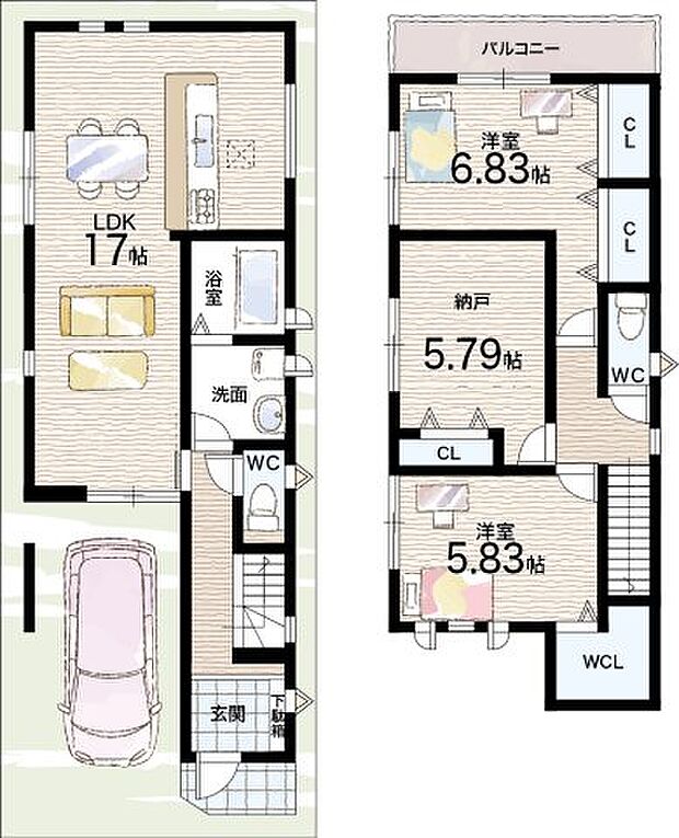 【2LDK+S(納戸)】○人丸小学校・・・徒歩12分 ○大蔵中学校・・・徒歩3分