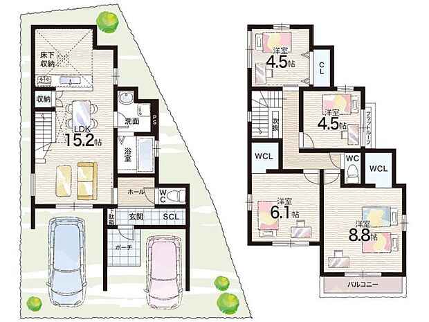 【4LDK】○人丸小学校・・・徒歩6分 ○大蔵中学校・・・徒歩12分