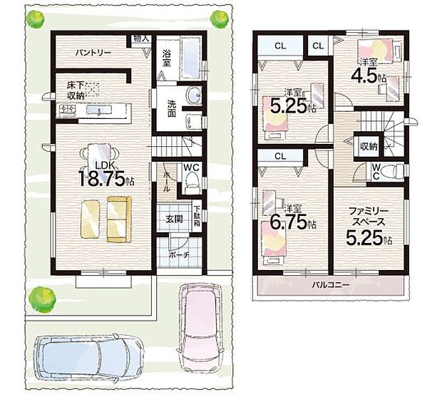 【3LDK】○松が丘小学校・・・徒歩4分 ○松が丘中学校・・・徒歩9分