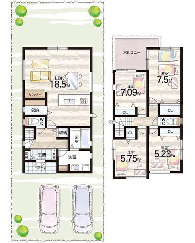 【4LDK+S(納戸)】○城西小学校・・・徒歩12分 ○琴陵中学校・・・徒歩12分