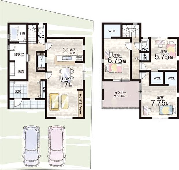 【3LDK+S(納戸)】○小野小学校・・・徒歩8分 ○小野中学校・・・徒歩18分