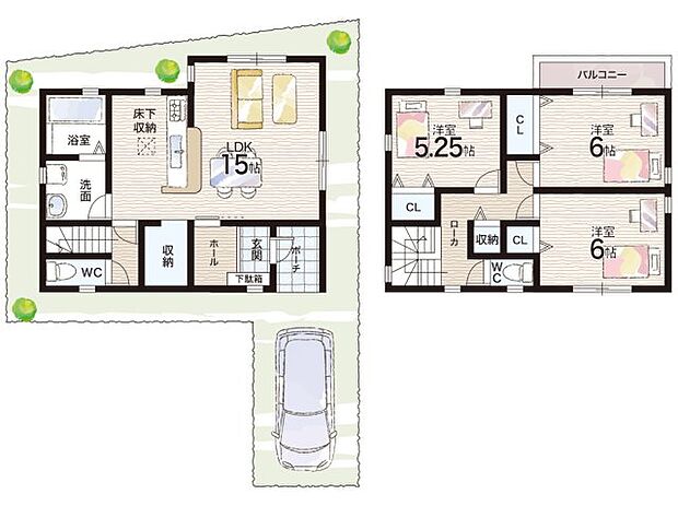 【3LDK】○錦が丘小学校・・・徒歩5分 ○魚住東中学校・・・徒歩18分
